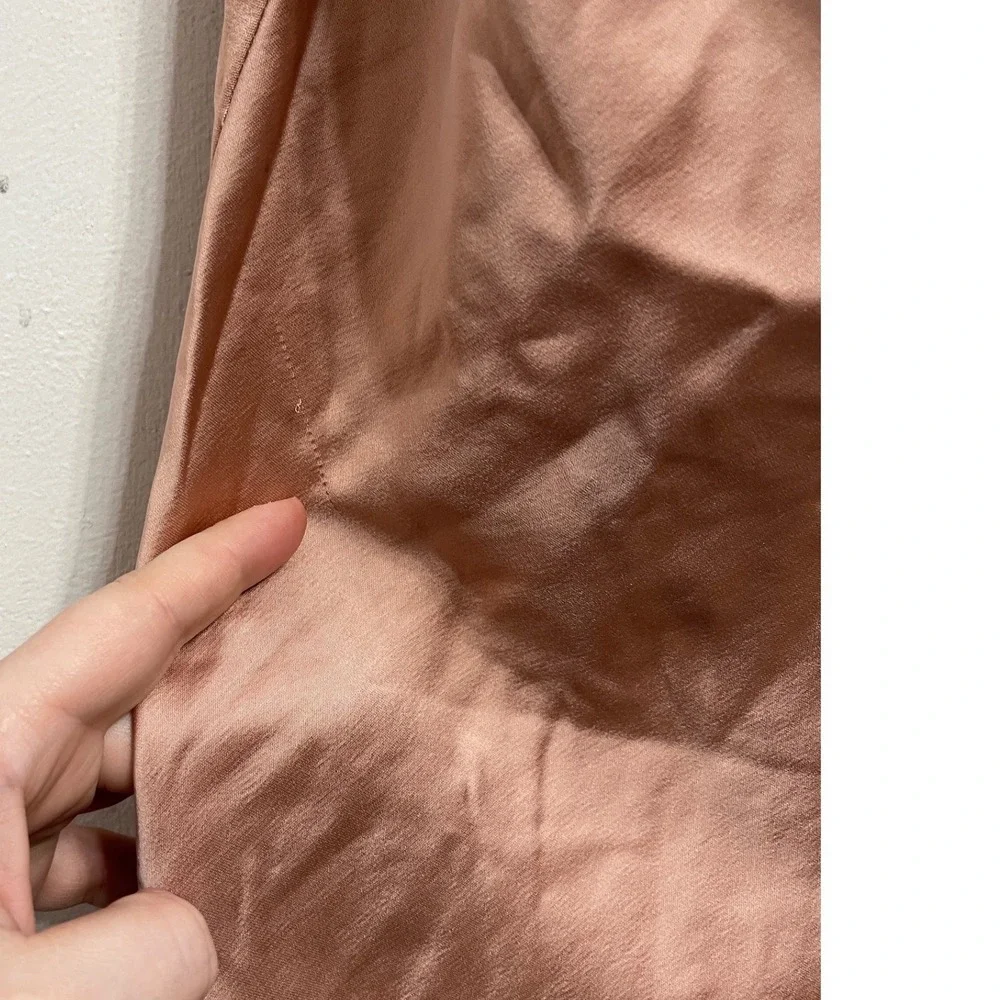 Significant Other Aria Satin Cowl Midi Dress Blush Pink Ruched Slip US 6 AU 10 - Picture 6 of 8